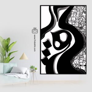 Persian calligraphy wall art with doodle